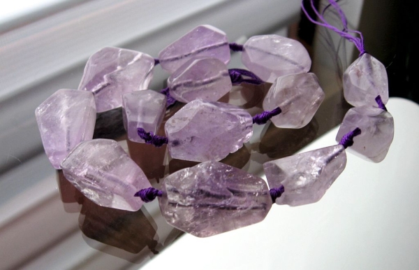 Amethyst Rechtecke Edelstein Strang